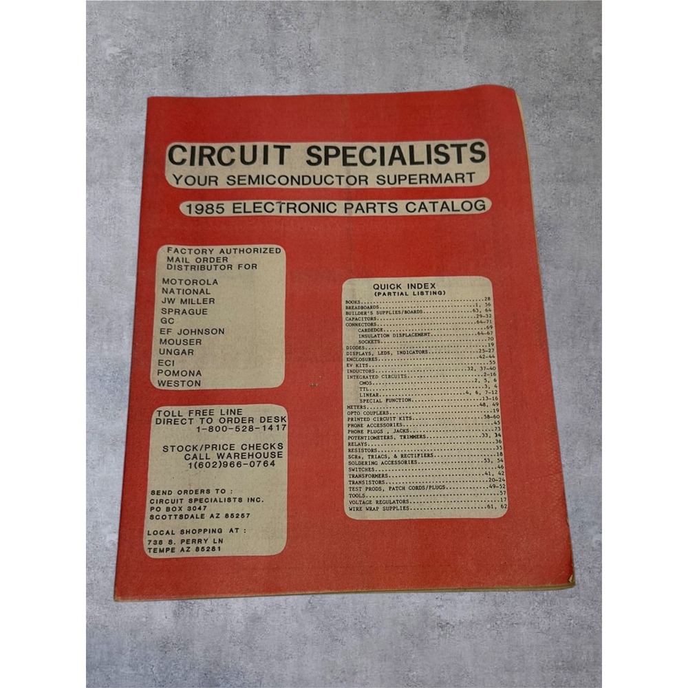Circuit Specialists 1985 Electronic Parts Catalog Vintage Red Semiconductor